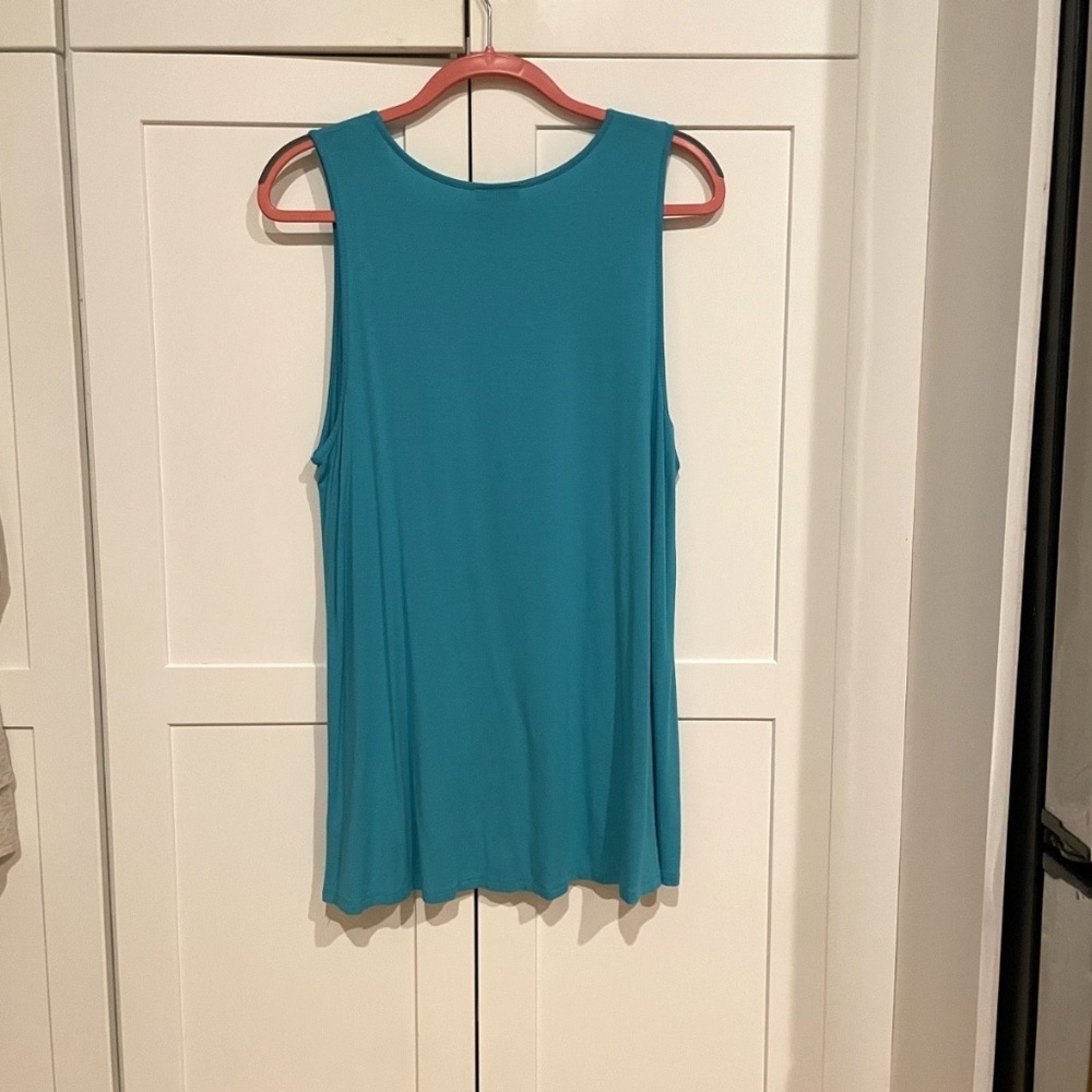 J.Jill Wearever Collection Turquoise blue Sleeveless Tank Stretch Dress - Picture 2 of 3